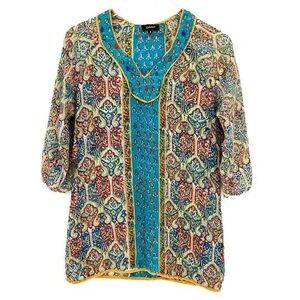 Colorful Paisley Print Women's Top